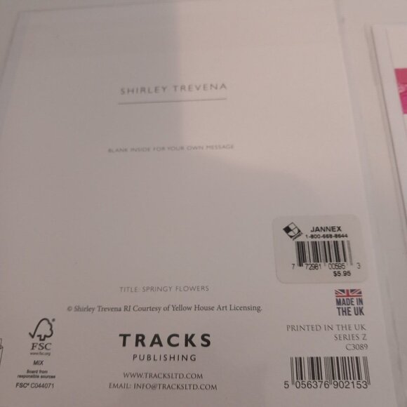 Tracks Publishing NEW Greeting Cards Lot of 5 Flowers Bunnies In original Packag - Picture 9 of 13